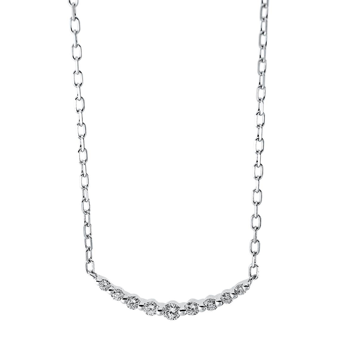 Collier 14 kt WG, mit ZÖ 40 cm + 43 cm