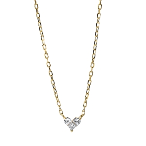 Collier 18 kt GG Herz, mit ZÖ 40 cm + 43 cm