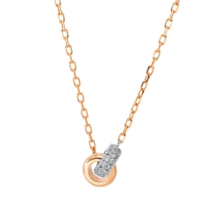 Collier 18 kt RG+WG, mit ZÖ 40 cm + 42.5 cm