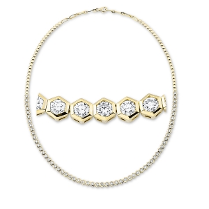Tenniscollier  18kt Gelbgold mit 4,65ct Diamanten