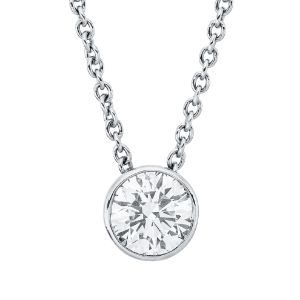 Solitaire Collier Zarge 950PL Platin GIA5473990321 mit 0,50ct Diamanten