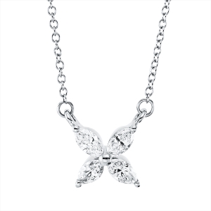 Collier 18 kt WG, mit ZÖ 40 cm