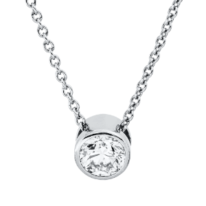 Solitaire Collier Zarge 950PL Platin GIA6481052599 mit 0,40ct Diamanten