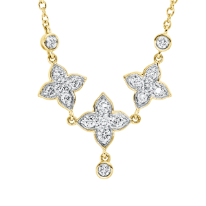 Collier 18 kt GG+WG, mit ZÖ 42 cm