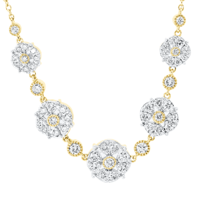 Collier 18 kt GG+WG, mit ZÖ 42 cm
