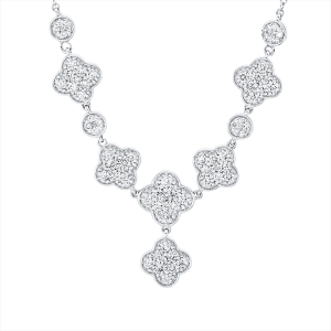 Pavé Collier  18kt Weißgold mit ZÖ 42 cm mit ZÖ 42 cm mit 0,75ct Diamanten