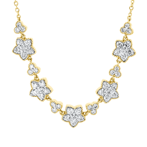 Collier 18 kt GG+WG, mit ZÖ 42 cm