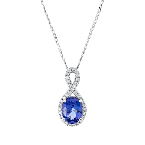 Collier 14 kt WG, mit ZÖ 40 cm + 43 cm
