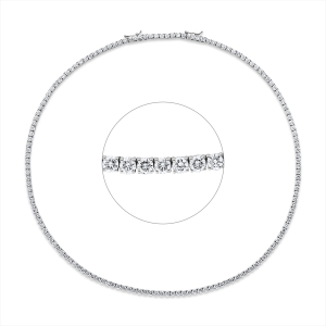 Tenniscollier  18kt Weißgold extension ZÖ 42 cm mit 12,32ct Diamanten
