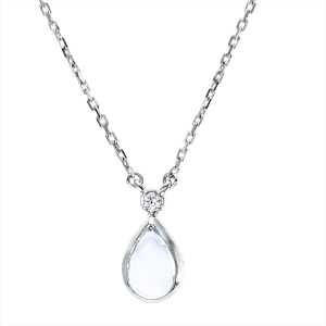 Collier Zarge 18 kt WG Tropfen, mit ZÖ 42 cm