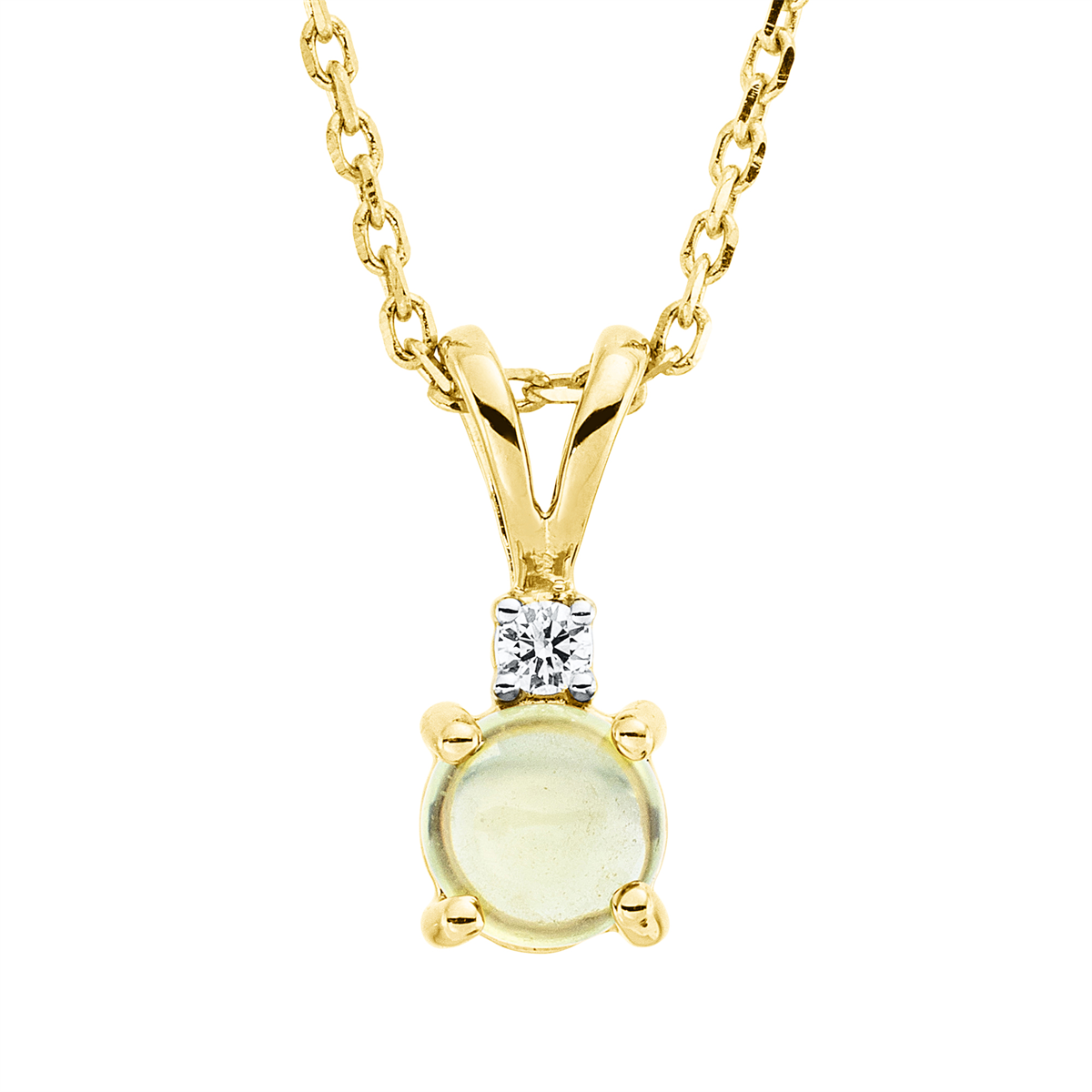 Collier 4er-Krappe 18 kt GG, Fassung rhodiniert, ZÖ 42 cm