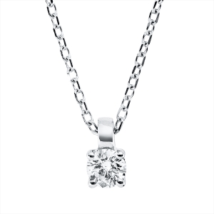 Solitaire Collier 4er-Krappe 18kt Weißgold mit ZÖ 42 cm mit 0,14ct Diamanten