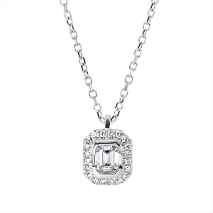 Collier 18 kt WG, mit ZÖ 40 cm, 42cm