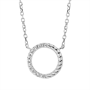 Collier 18 kt WG Kreis, mit ZÖ 40 cm, 42cm