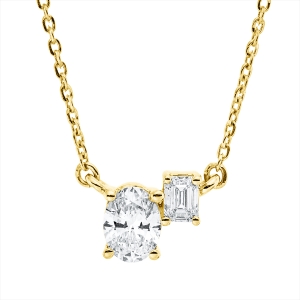 Collier 18 kt GG, mit ZÖ 40 cm + 43 cm