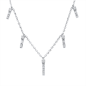 Collier 18 kt WG, mit ZÖ 40 cm + 43 cm