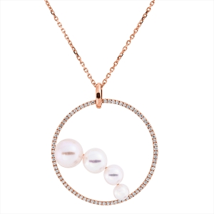 Collier  18kt Rotgold mit ZÖ 40 cm mit 0,29ct Diamanten