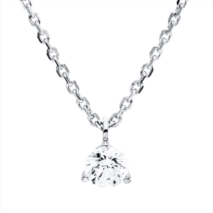Solitaire Collier 3er-Krappe 18kt Weißgold GIA1529182957 mit 0,50ct Diamanten
