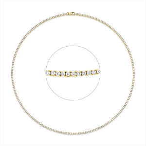 Tennisarmband 4er-Krappe 18kt Gelbgold mit 5,82ct Diamanten