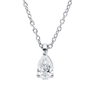 Solitaire Collier  18kt Weißgold mit ZÖ 42 cm mit 0,19ct Diamanten