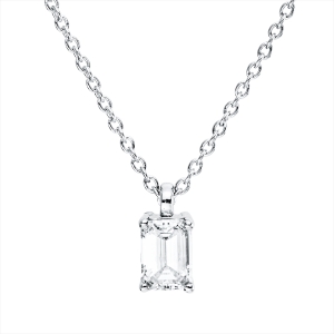 Solitaire Collier  18kt Weißgold GIA2527784791, ZÖ 42 cm mit 0,30ct Diamanten