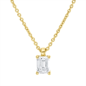 Solitaire Collier 4er-Krappe 18kt Gelbgold GIA1528832323, mit ZÖ 42 cm mit 0,50ct Diamanten