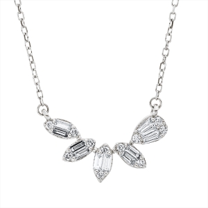 Collier 18 kt WG, mit ZÖ 40 cm