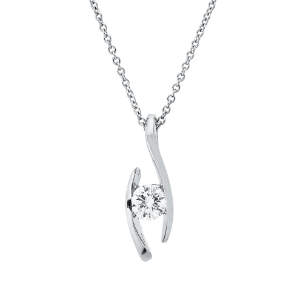 Solitaire Collier  950PL Platin GIA6252726194, ZÖ 42 cm mit 0,51ct Diamanten