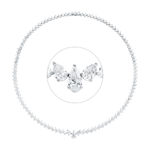 Collier 950 Pt WG+P950, GIA 3pcs