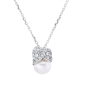 Collier  18kt Weißgold mit ZÖ 40 cm mit 0,18ct Diamanten