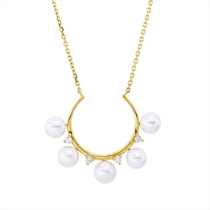 Collier  18kt Gelbgold mit ZÖ 40 cm mit 0,09ct Diamanten