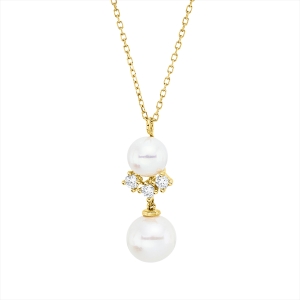Collier  18kt Gelbgold mit ZÖ 40 cm mit 0,13ct Diamanten