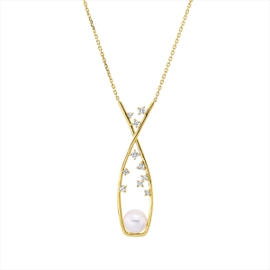 Collier  18kt Gelbgold mit ZÖ 40 cm mit 0,26ct Diamanten