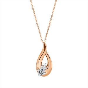 Collier 18 kt RG+WG, mit ZÖ 40,6 cm