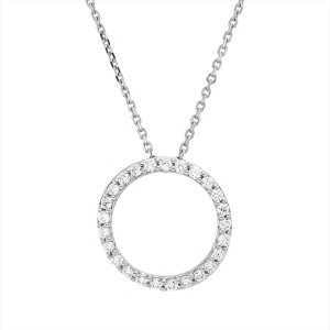 Collier 18 kt WG Kreis, mit ZÖ 42 cm