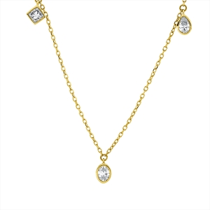 Collier 18 kt GG, mit ZÖ 43 cm + 40,6 cm