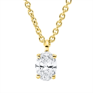 Solitaire Collier 4er-Krappe 18kt Gelbgold mit ZÖ 42 cm mit 0,20ct Diamanten