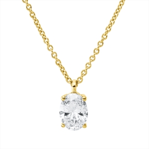 Solitaire Collier 4er-Krappe 18kt Gelbgold mit ZÖ 42 cm mit 0,40ct Diamanten