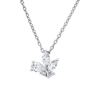 Collier 18 kt WG, mit ZÖ 38 cm