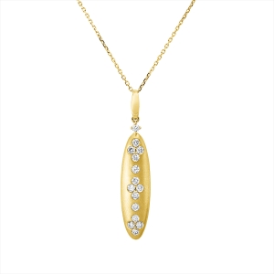 Collier 18 kt GG mit ZÖ 40 cm + 42,5 cm, mattiert