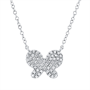 Collier 18 kt WG Schmetterling, mit ZÖ 40 cm + 42,5 cm