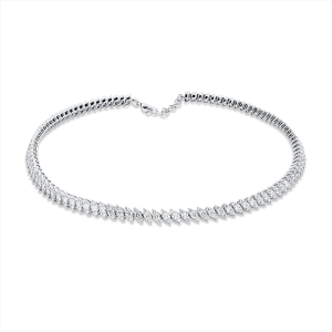 Collier 18 kt WG, mit ZÖ 30,5 cm