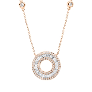 Collier 18 kt RG Kreis, mit ZÖ 40,6 cm
