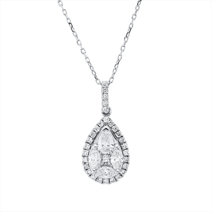 Collier 18 kt WG, mit ZÖ 40,6 cm