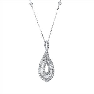 Collier 18 kt WG, mit ZÖ 40 cm