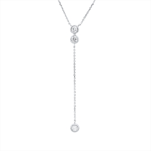 Collier 18 kt WG, mit ZÖ 42 ,43,44 cm
