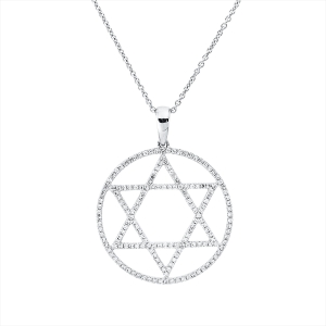Collier 18 kt WG Davidstern, mit Öse