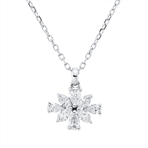 Collier 18 kt WG, mit ZÖ 40 cm