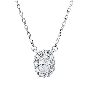Collier 18 kt WG, mit ZÖ 40 cm