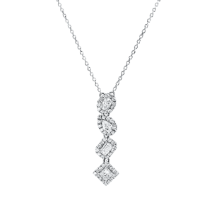 Collier  950PL Platin mit ZÖ 40,6 cm mit 1,03ct Diamanten
